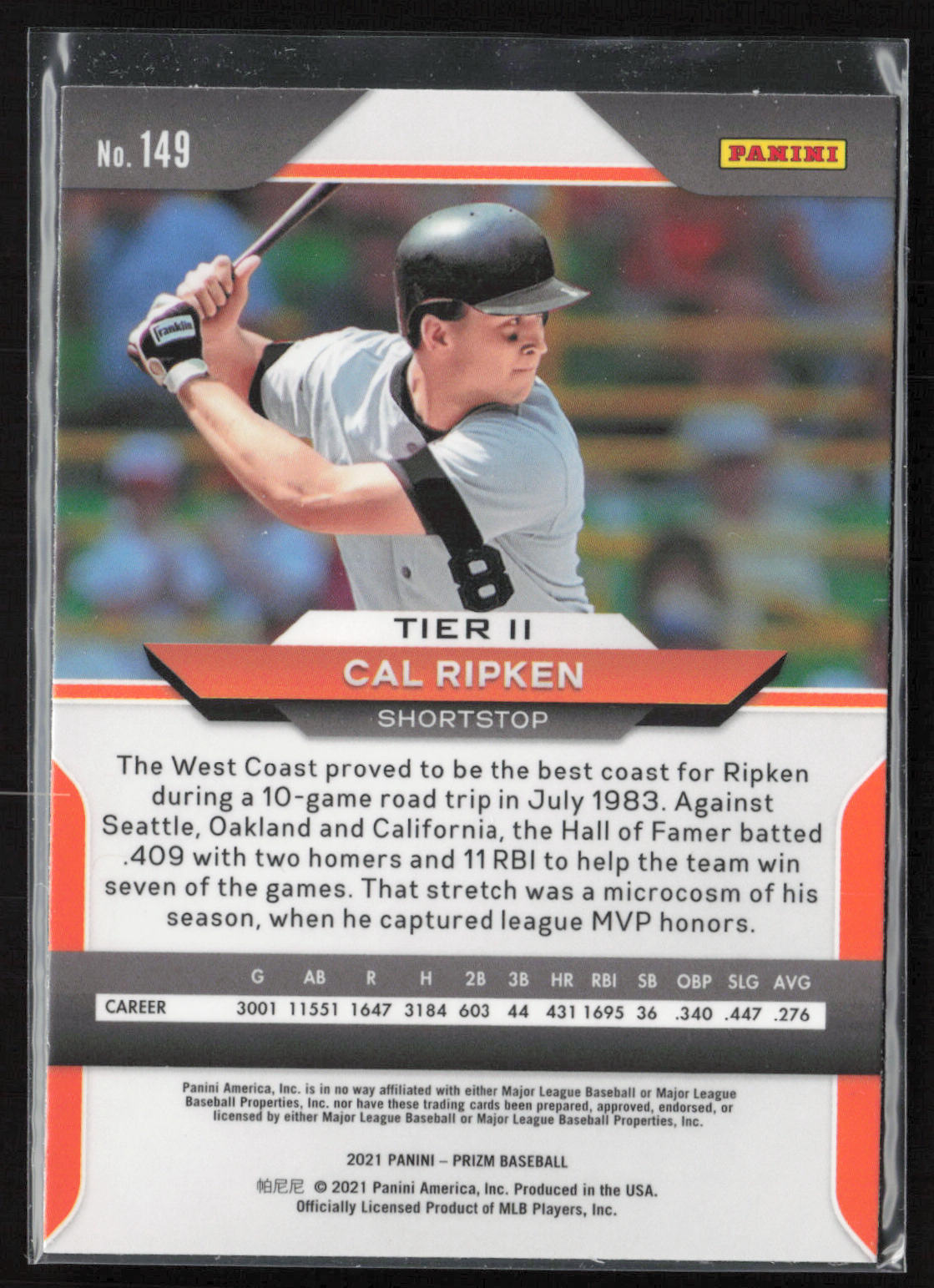 2021 Panini Prizm #149 Cal Ripken