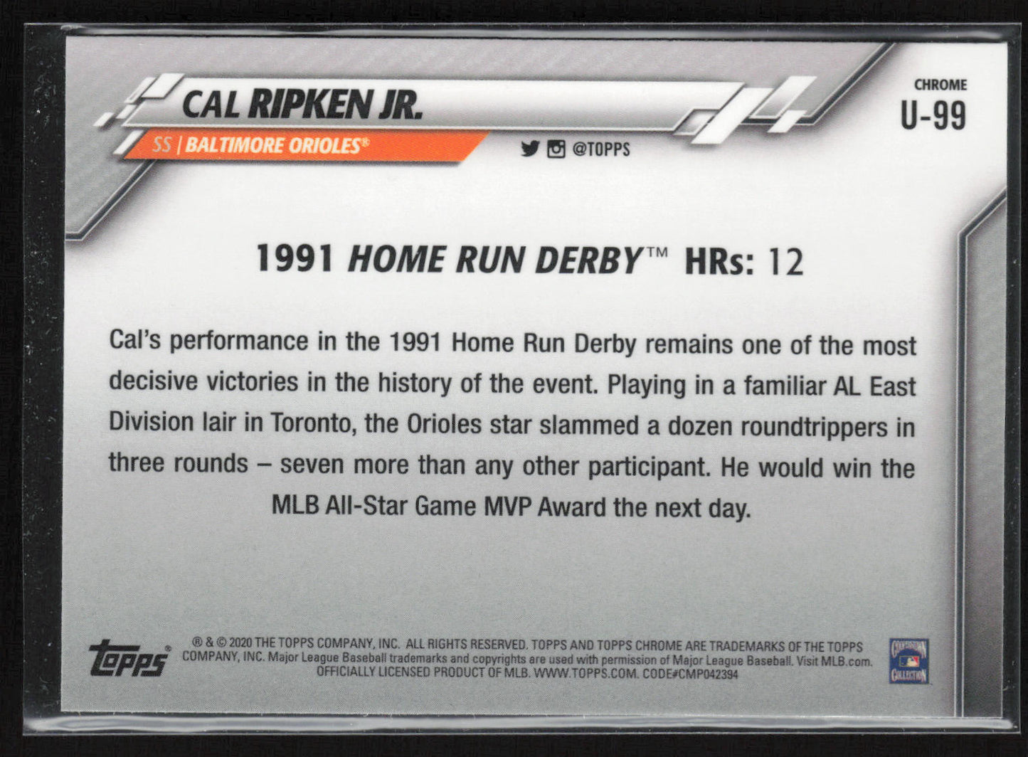 2020 Topps Chrome Update #U-99 Cal Ripken Jr.