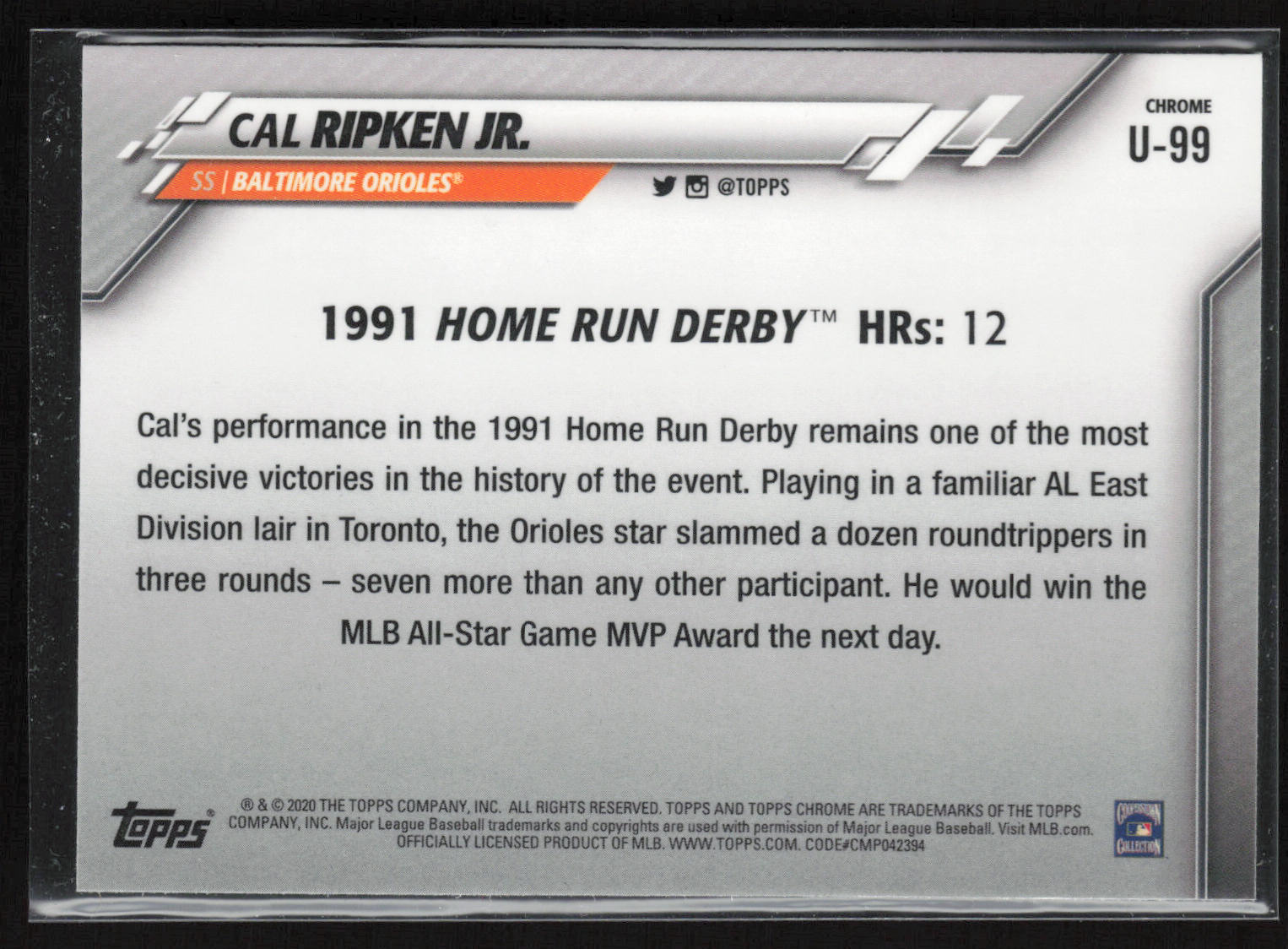 2020 Topps Chrome Update #U-99 Cal Ripken Jr.