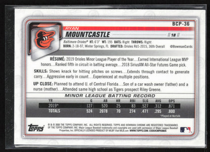 2020 Bowman #BCP-36 Ryan Mountcastle Chrome Prospects Mojo Refractor