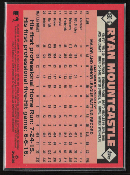 2021 Topps Chrome #86BC-17 Ryan Mountcastle 1986 Topps Baseball 35th Anniversary
