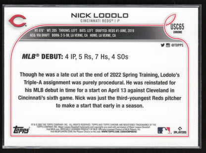 2022 Topps Chrome Update #USC65 Nick Lodolo