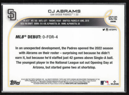 2022 Topps Chrome Update #USC102 CJ Abrams