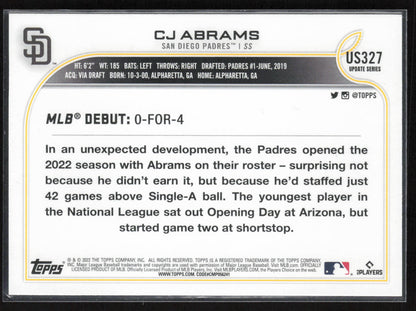 2022 Topps Update #US327 CJ Abrams