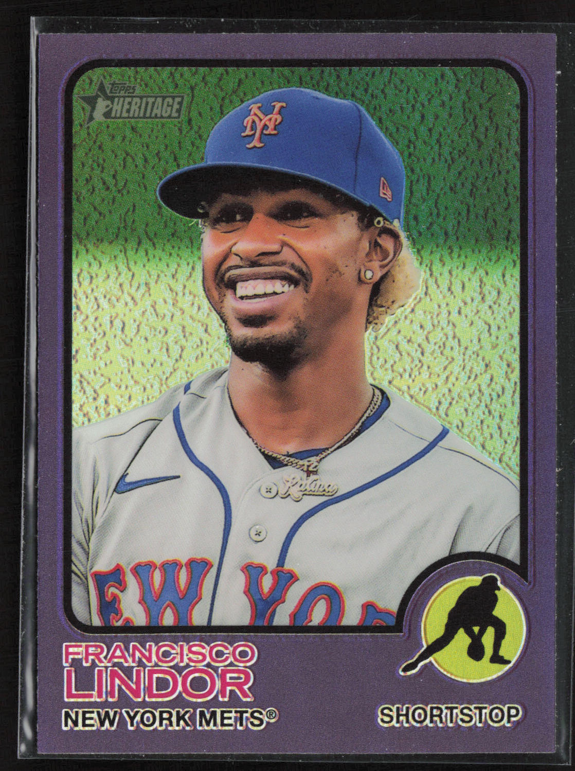 2022 Topps Heritage #196 Francisco Lindor Chrome Green Refractor #/273