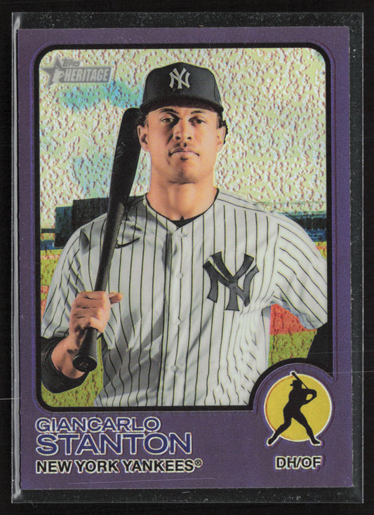 2022 Topps Heritage #225 Giancarlo Stanton Chrome Purple Refractor