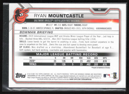 2021 Bowman #41 Ryan Mountcastle