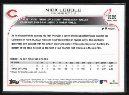 2022 Topps Update #US298 Nick Lodolo