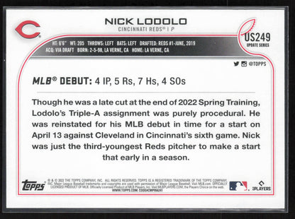 2022 Topps Update #US249 Nick Lodolo