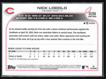2022 Topps Update #US298 Nick Lodolo