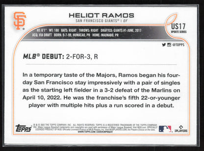 2022 Topps Update #US17 Heliot Ramos