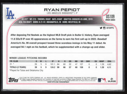 2022 Topps Update #US109 Ryan Pepiot