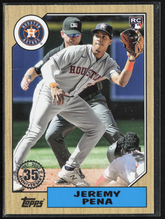 2022 Topps Update #87TBU-23 Jeremy Pena 1987 Topps Baseball 35th Anniversary