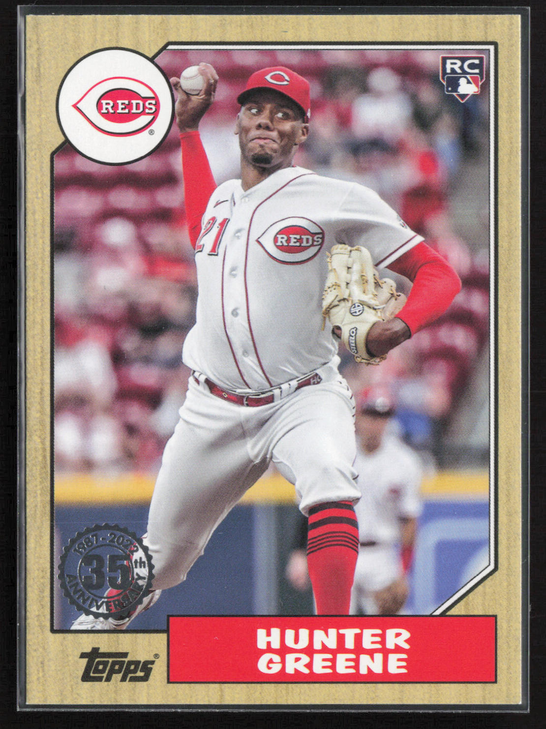 2022 Topps Update #87TBU-2 Hunter Greene 1987 Topps Baseball 35th Anniversary