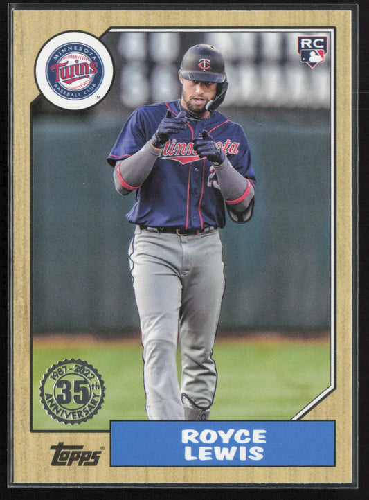 2022 Topps Update #87TBU-3 Royce Lewis 1987 Topps Baseball 35th Anniversary Blue