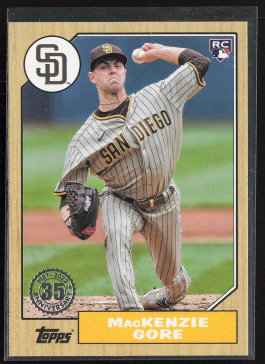 2022 Topps Update #87TBU-39 MacKenzie Gore 1987 Topps Baseball 35th Anniversary