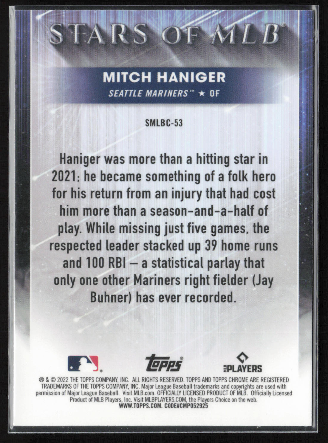 2022 Topps #SMLBC-53 Mitch Haniger Stars of MLB Chrome