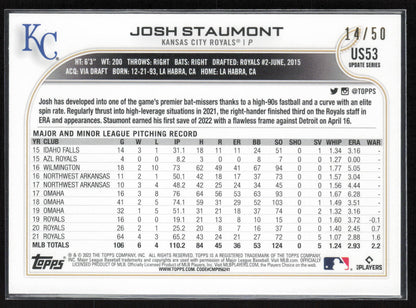 2022 Topps Update #US53 Josh Staumont Father's Day Powder Blue #14 of 50