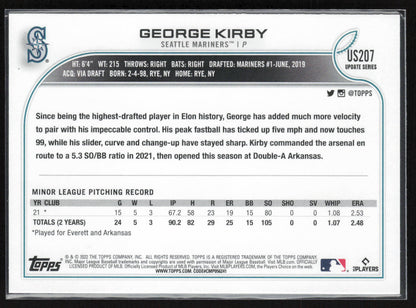 2022 Topps Update #US207 George Kirby Royal Blue