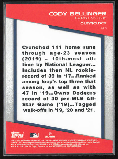 2022 Topps Opening Day #BS-21 Cody Bellinger Bomb Squad