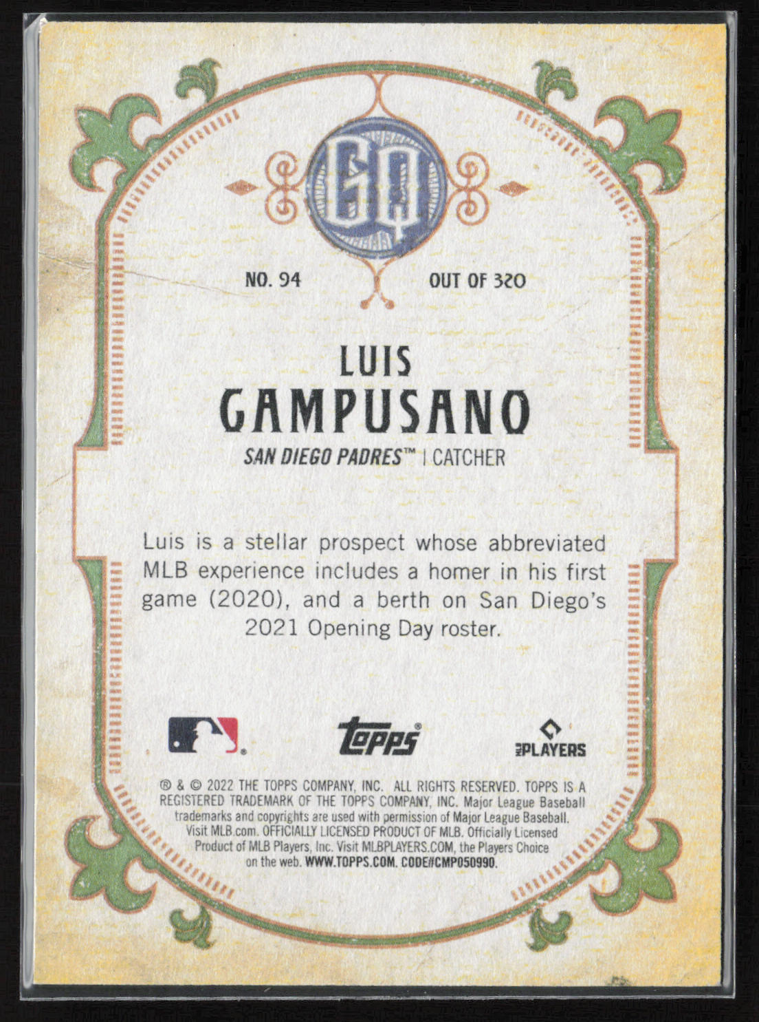 2022 Topps Gypsy Queen #94 Luis Campusano