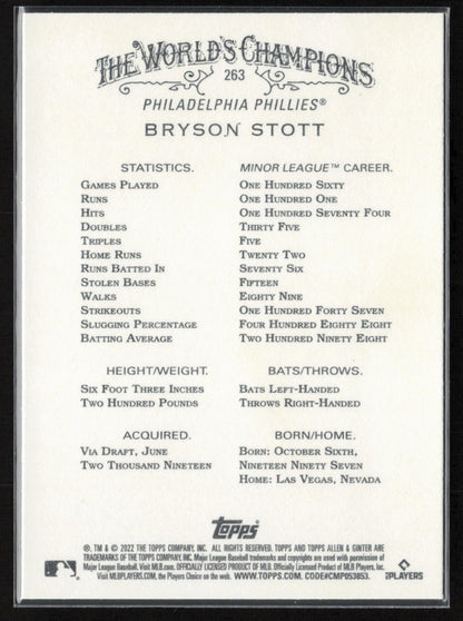 2022 Topps Allen & Ginter Chrome #256 Bryson Stott