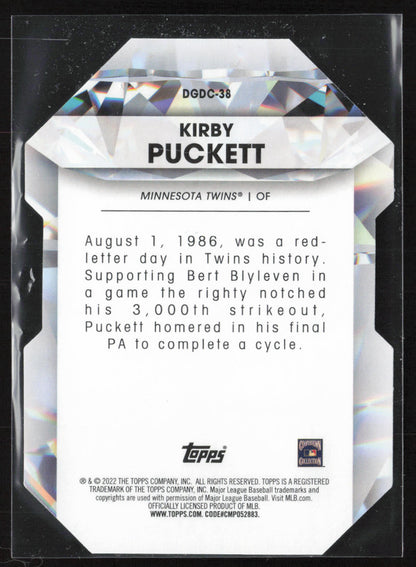 2022 Topps #DGDC-38 Kirby Puckett Diamond Greats Die Cuts