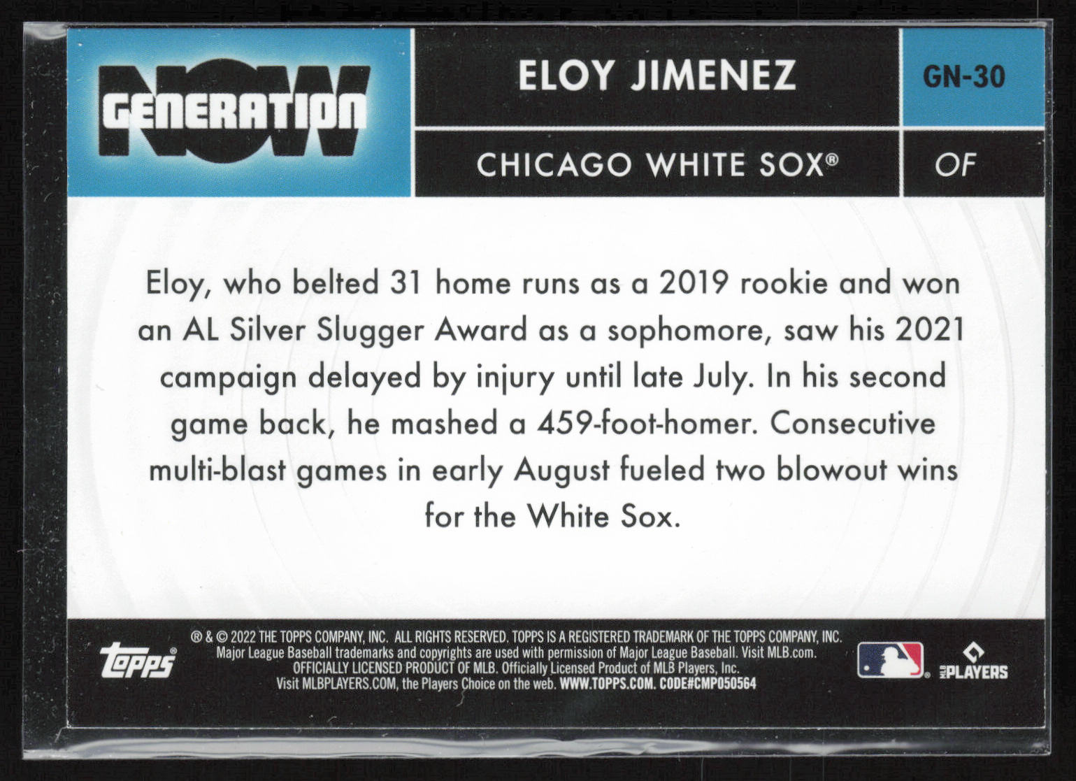 2022 Topps #GN-30 Eloy Jimenez Generation Now