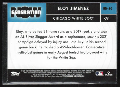 2022 Topps #GN-30 Eloy Jimenez Generation Now