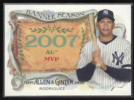 2022 Topps Allen & Ginter #BS-22 Alex Rodriguez Banner Seasons