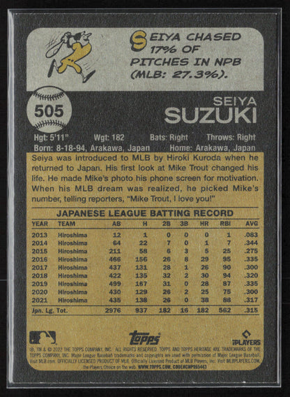 2022 Topps Heritage #505 Seiya Suzuki