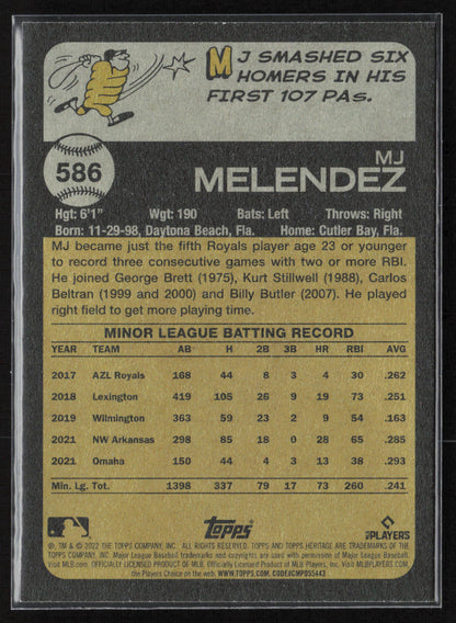 2022 Topps Heritage #586 MJ Melendez