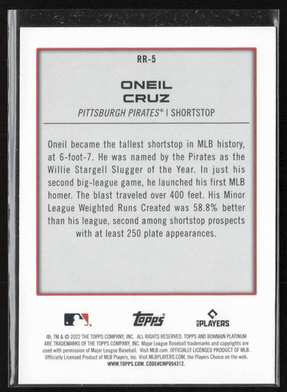2022 Bowman Platinum #RR-5 Oneil Cruz Renowned Rookies