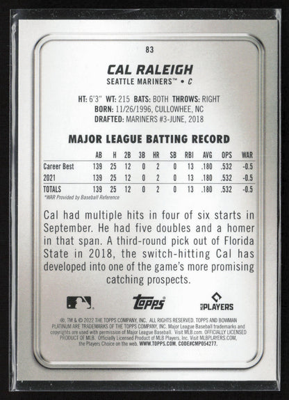 2022 Bowman Platinum #83 Cal Raleigh