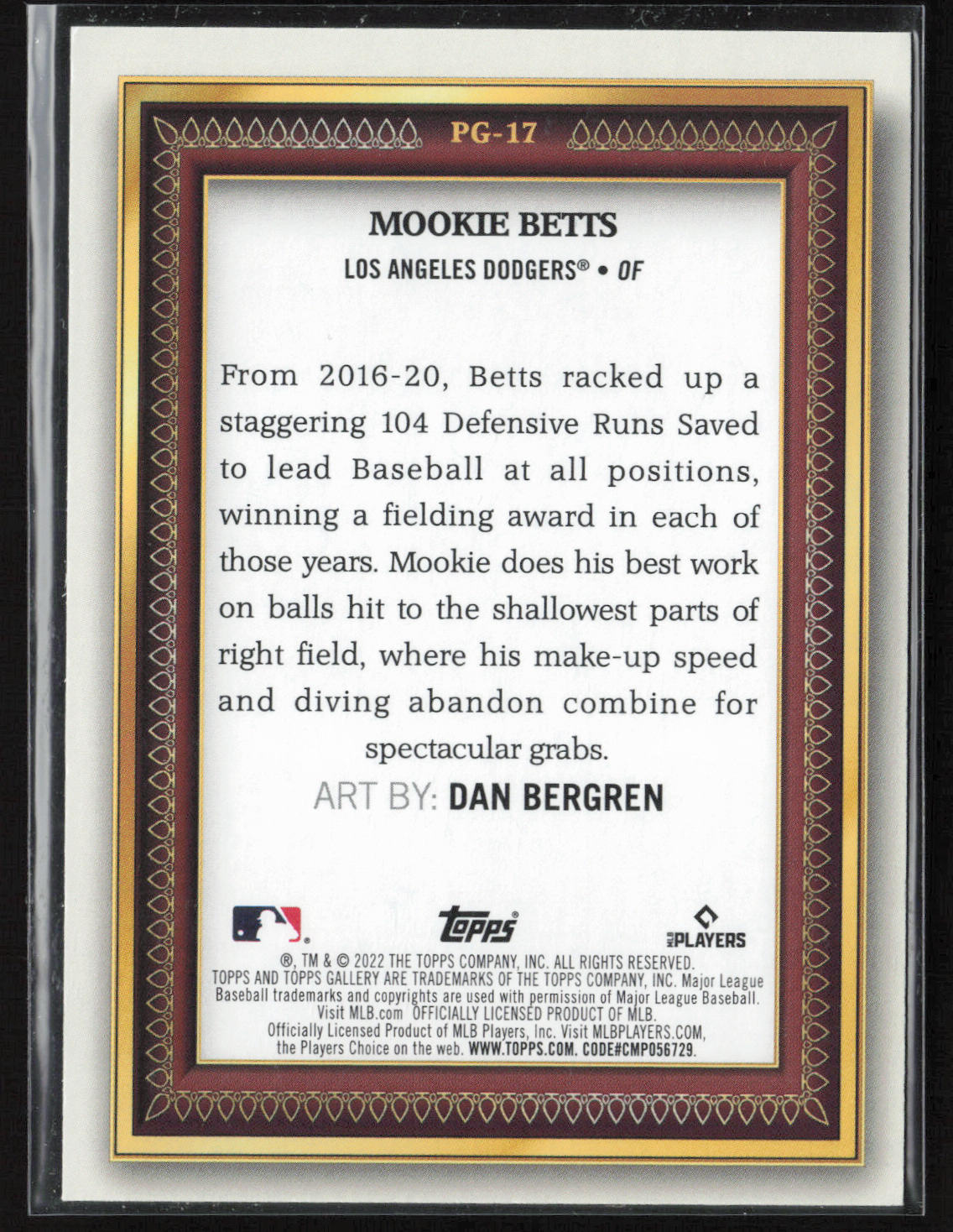 2022 Topps Gallery #PG-17 Mookie Betts Portrait Gallery