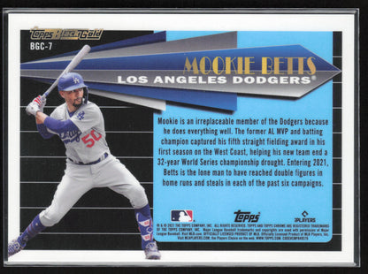 2021 Topps Update #BG-7 Mookie Betts Topps Black Gold