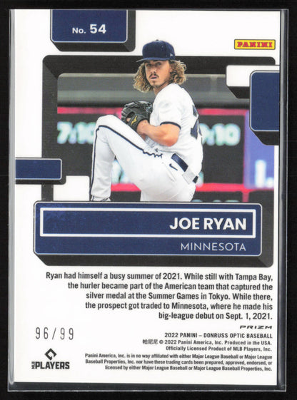 2022 Donruss Optic #54 Joe Ryan Red Dragon Prizm #96 of 99