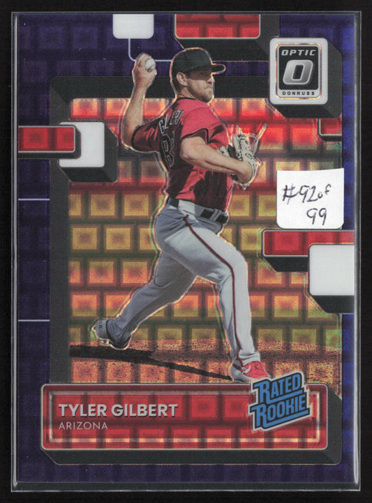 2022 Donruss Optic #95 Tyler Gilbert Pandora Blue Prizm #92 of 99