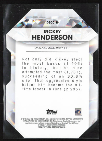 2022 Topps Chrome Update #DGC-20 Rickey Henderson Diamond Greats Die Cuts