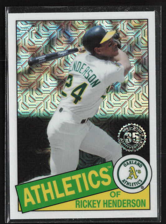 2020 Topps #85TC-32 Rickey Henderson 1985 Topps Chrome Silver