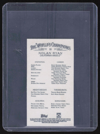2022 Topps Allen & Ginter #93 Nolan Ryan Mini Black Border