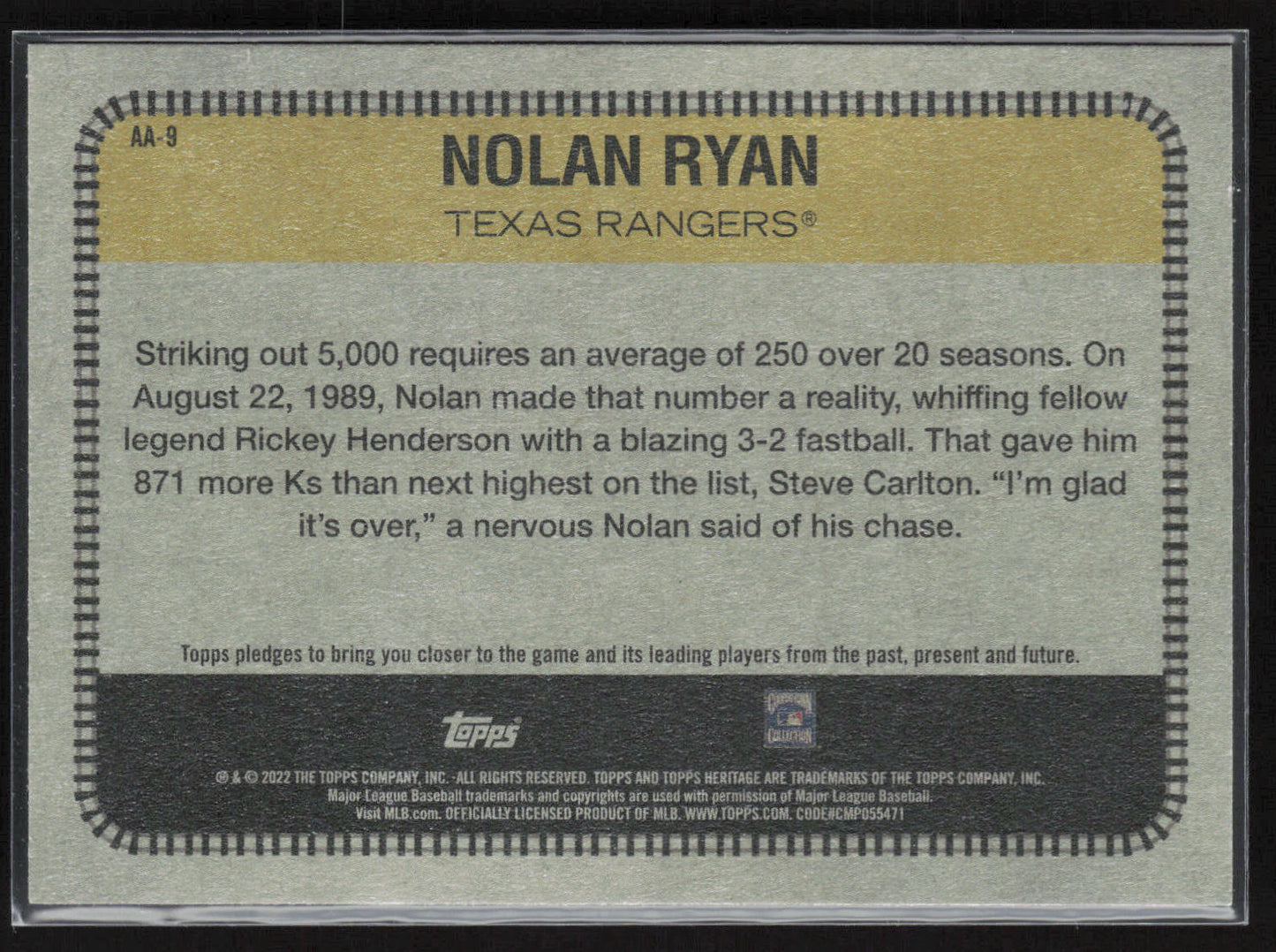 2022 Topps Heritage #AA-9 Nolan Ryan All Aboard!