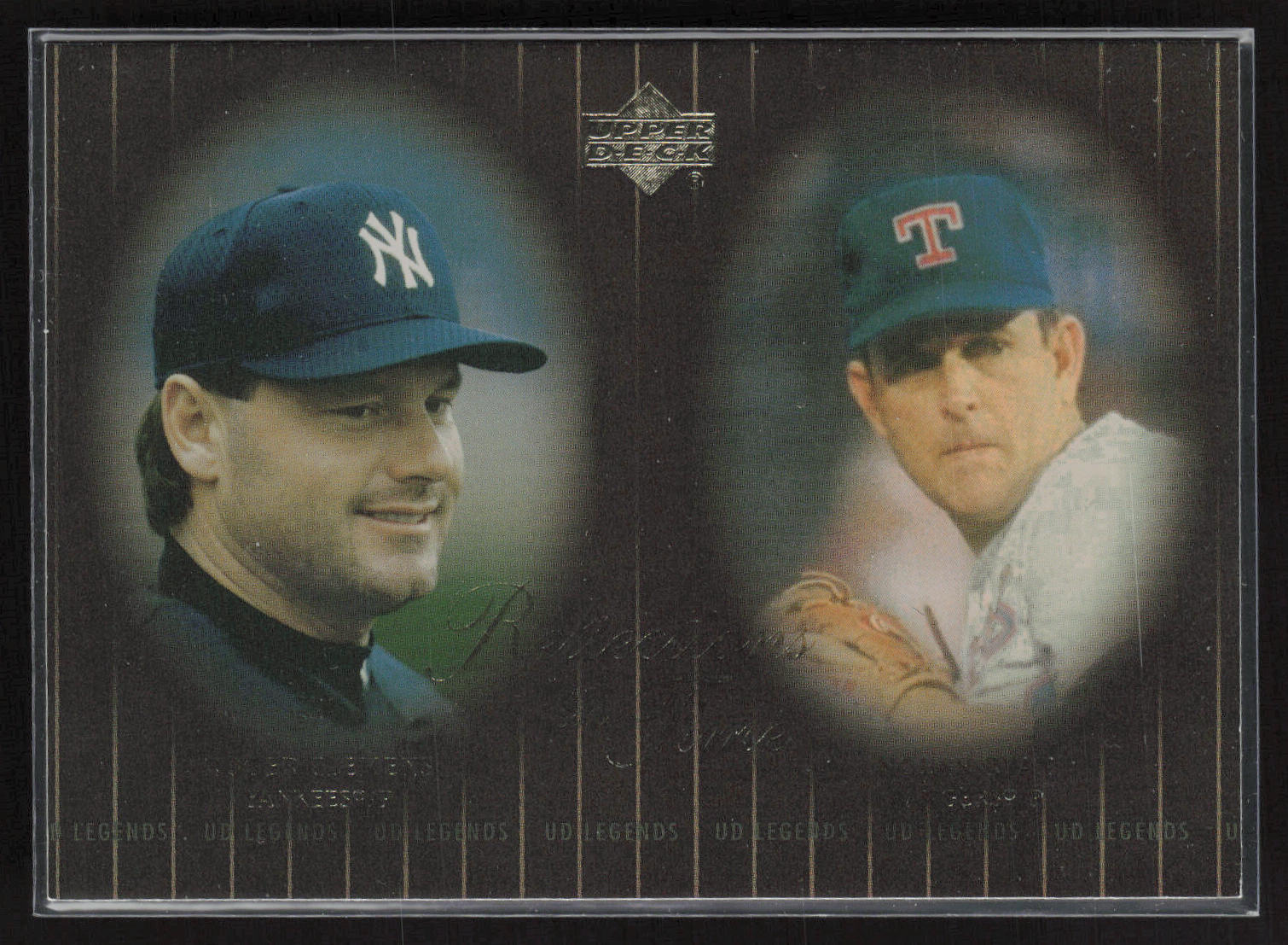 2000 Upper Deck Legends #R3 Roger Clemens / Nolan Ryan Reflections in Time