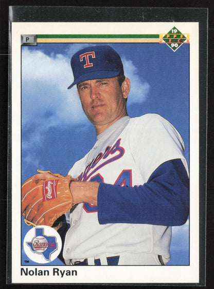 1990 Upper Deck #734 Nolan Ryan No banner on front