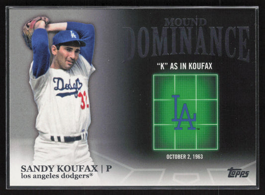 2012 Topps #MD-3 Sandy Koufax Mound Dominance