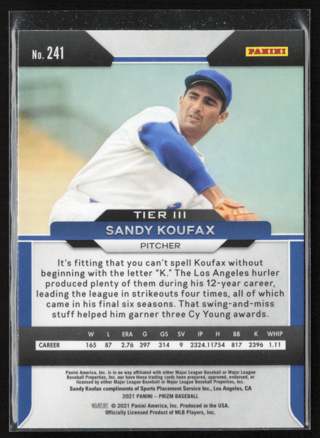 2021 Panini Prizm #241 Sandy Koufax