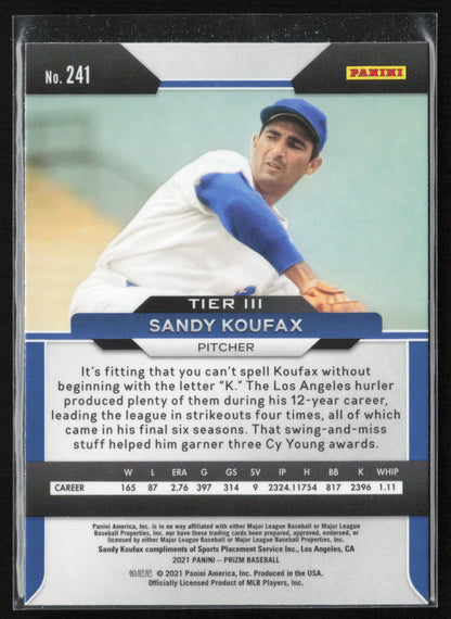 2021 Panini Prizm #241 Sandy Koufax