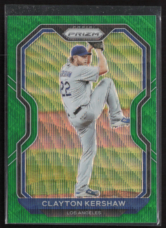 2021 Panini Prizm #204 Clayton Kershaw Green Wave Prizm