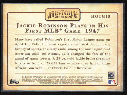 2010 Topps #HOTG15 Jackie Robinson History of the Game