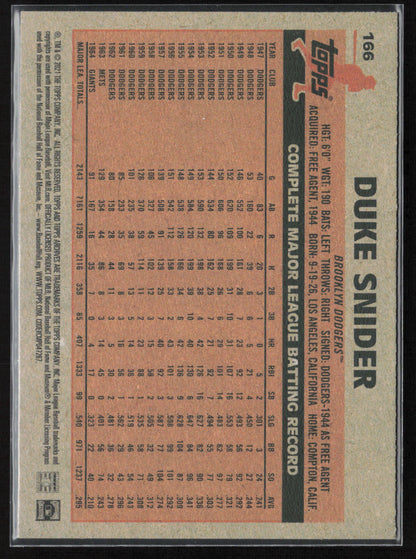 2021 Topps Archives #166 Duke Snider